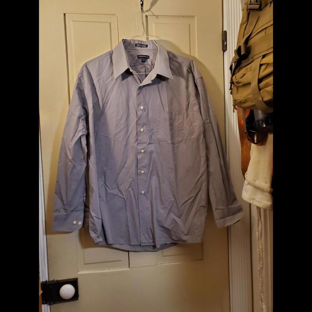 Knightsbridge Men's Dress Shirt XL Gray 17-17.5-34/35